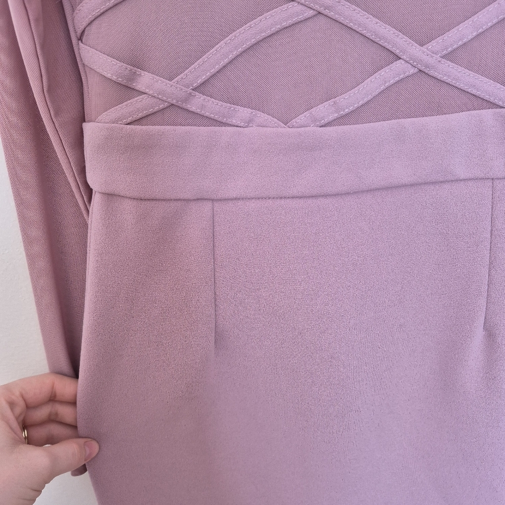 Guess Women's Feminine Pink Mesh Lattice Bodycon Cocktail Mini Dress Size Small - Picture 4 of 7